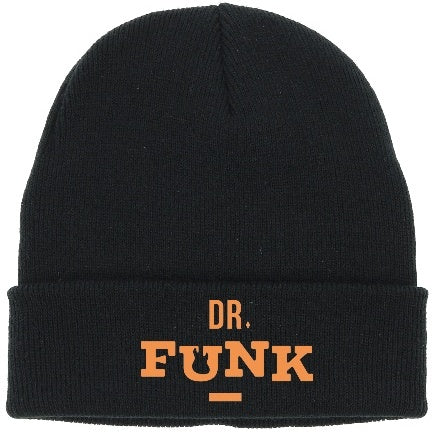 Dr Funk Black Beanie Orange Logo